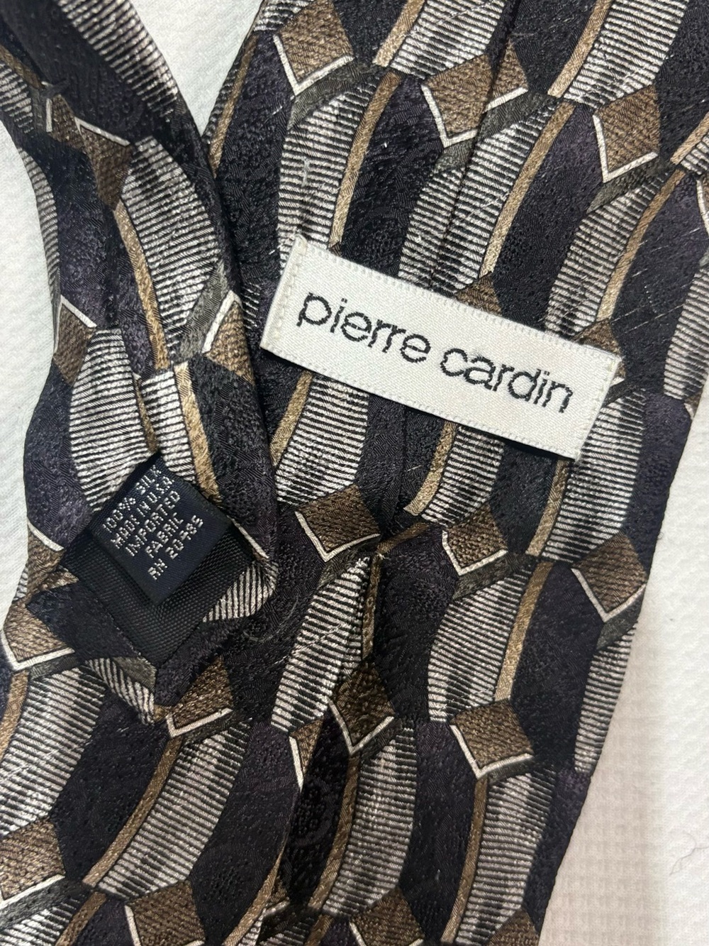 Pierre Cardin Men's Black and Brown Patterned Pants